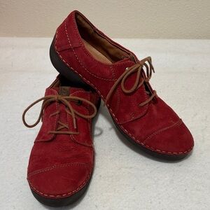 Josef Seibel Red Leather Women's Loafers, EU 38